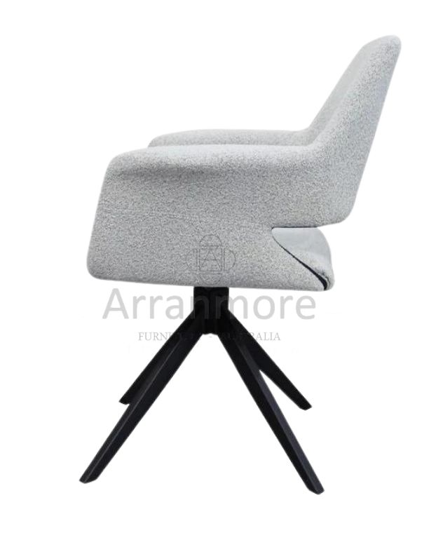 Contemporary fabric dining chair with sleek design ideal for adding elegance to any dining space