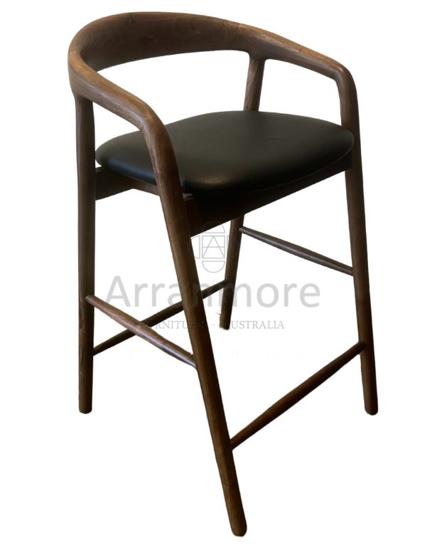 Milano Bar Stool - Walnut (1) Milano Bar Stool - A sleek and comfortable seating option by Arranmore Furniture, perfect for bars and kitchen counters.