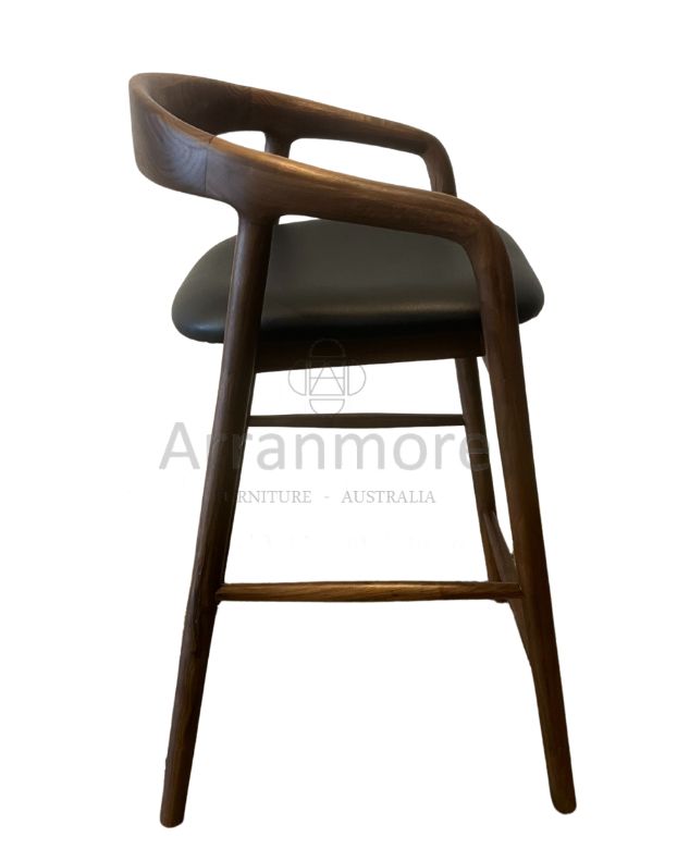 Milano Bar Stool - Walnut (3) Milano Bar Stool - A sleek and comfortable seating option by Arranmore Furniture, perfect for bars and kitchen counters.