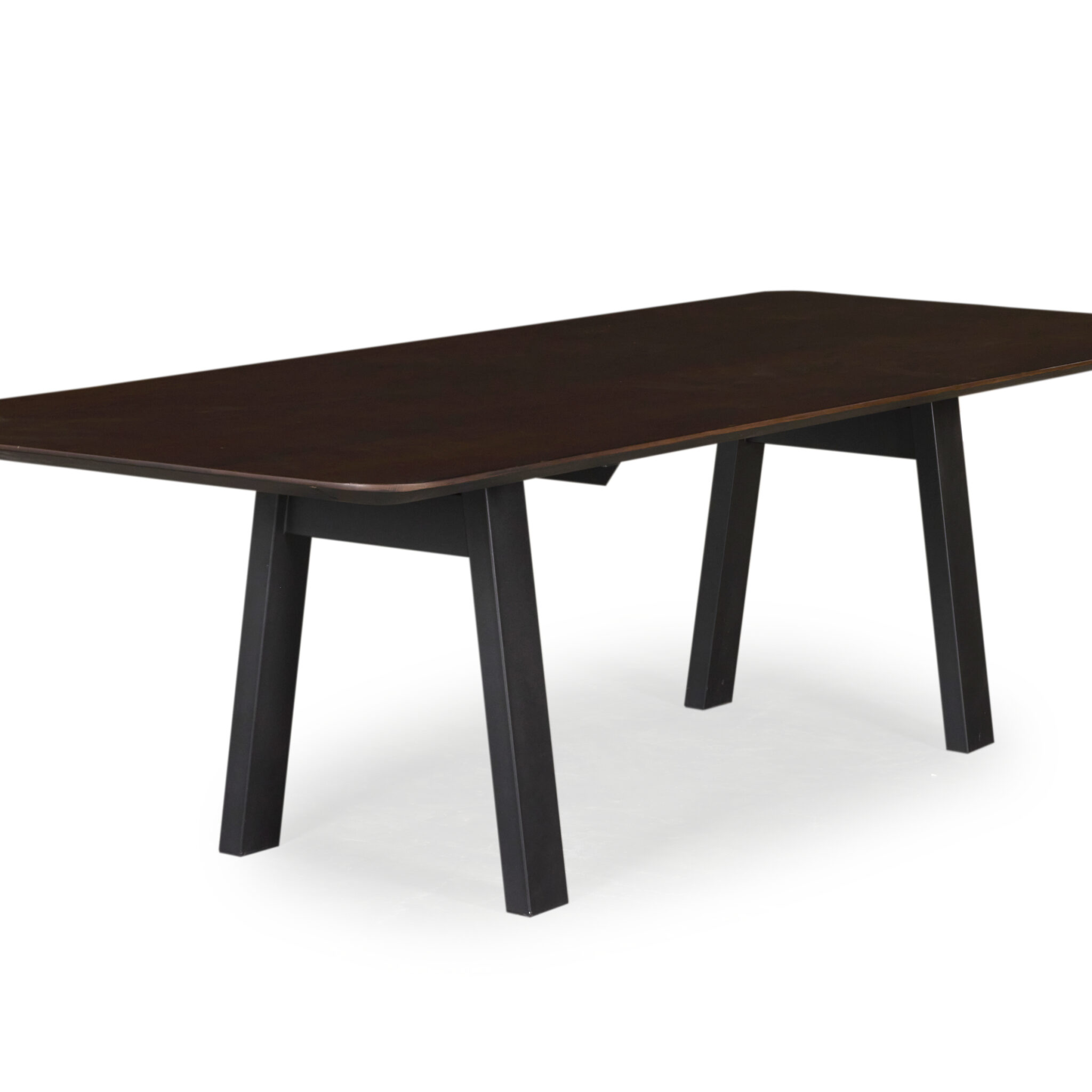 Nier Dining Table - American Oak - Brushed Black Finish - Curve Flat Ribbed Base - Dimensions: L: 3400mm x W: 1200mm x H: 750mm