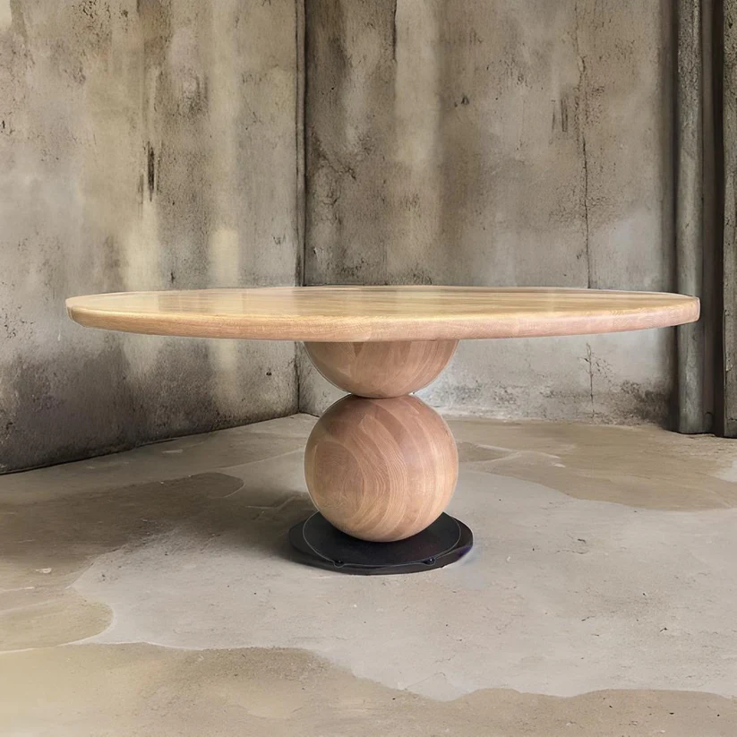 Noosa Round Dining Tables - A stylish centerpiece by Arranmore Furniture, showcasing a Sphear timber base for natural charm. Perfect for modern dining spaces seeking elegance and sophistication.