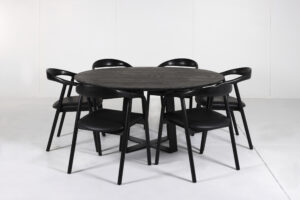 Cottesloe Round Dining Table - A stylish centerpiece by Arranmore Furniture, showcasing an Undercut Convex 25mm edge. Perfect for modern dining spaces seeking contemporary sophistication.