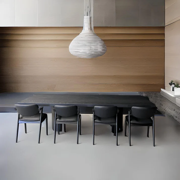 Nedlands Dining Table - A contemporary masterpiece by Arranmore Furniture, showcasing a unique Half Flat Ribbed base. Perfect for modern dining spaces seeking industrial charm and minimalist elegance.