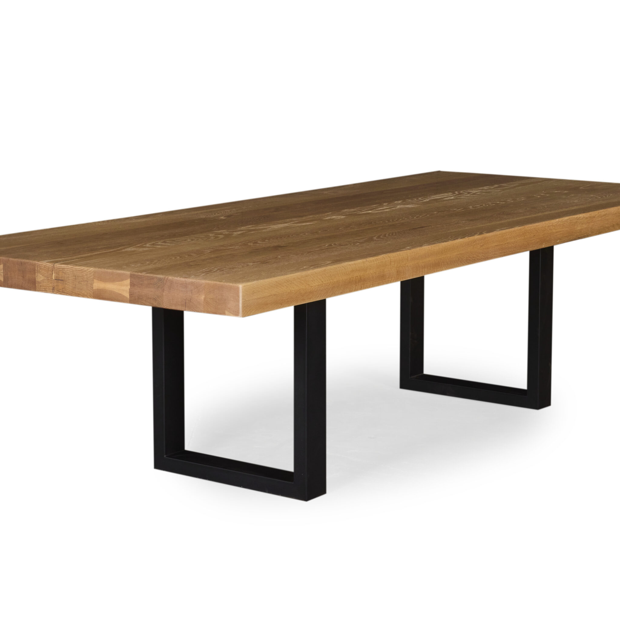Richmond Dining Table - American Oak, U-leg timber base, white oil finish - In-stock for immediate delivery.