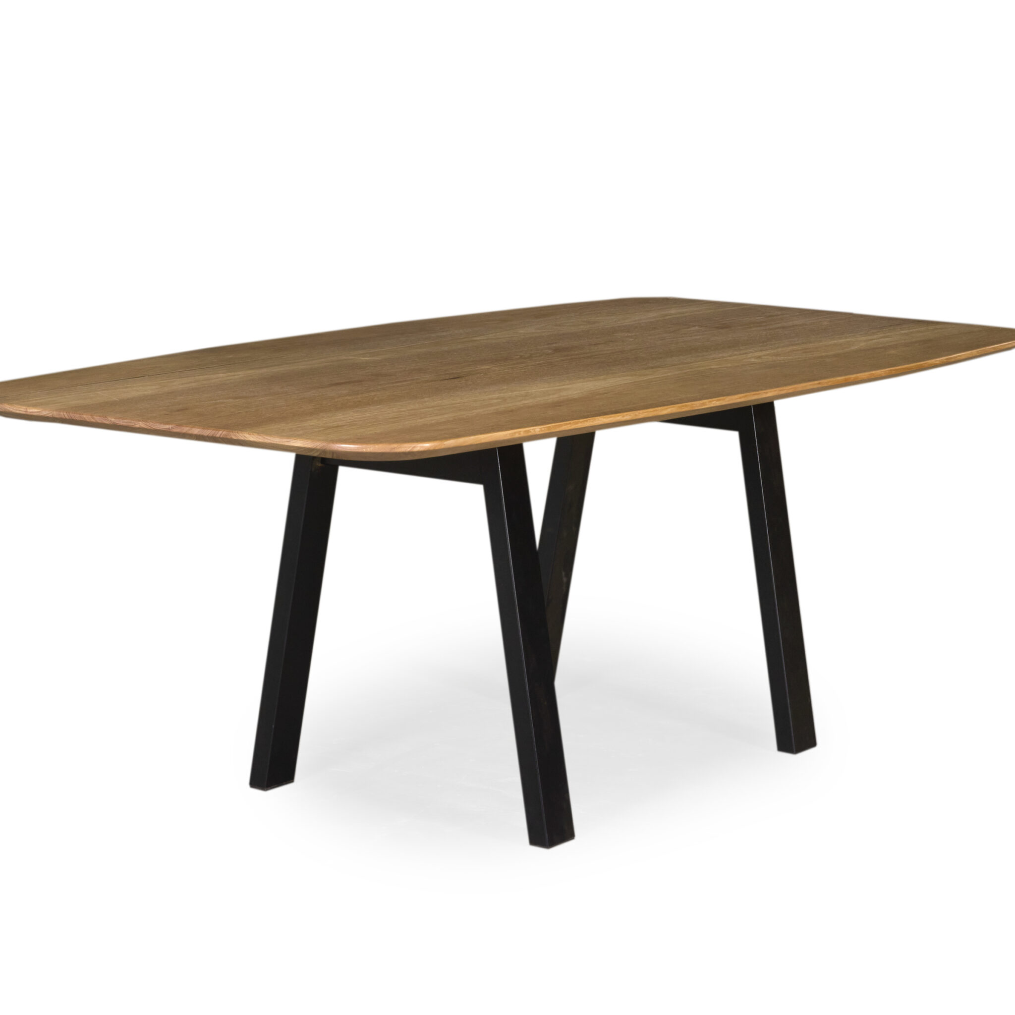 Balwyn Dining Table Crafted from Victorian Ash timber with Kooyong Black Steel base
