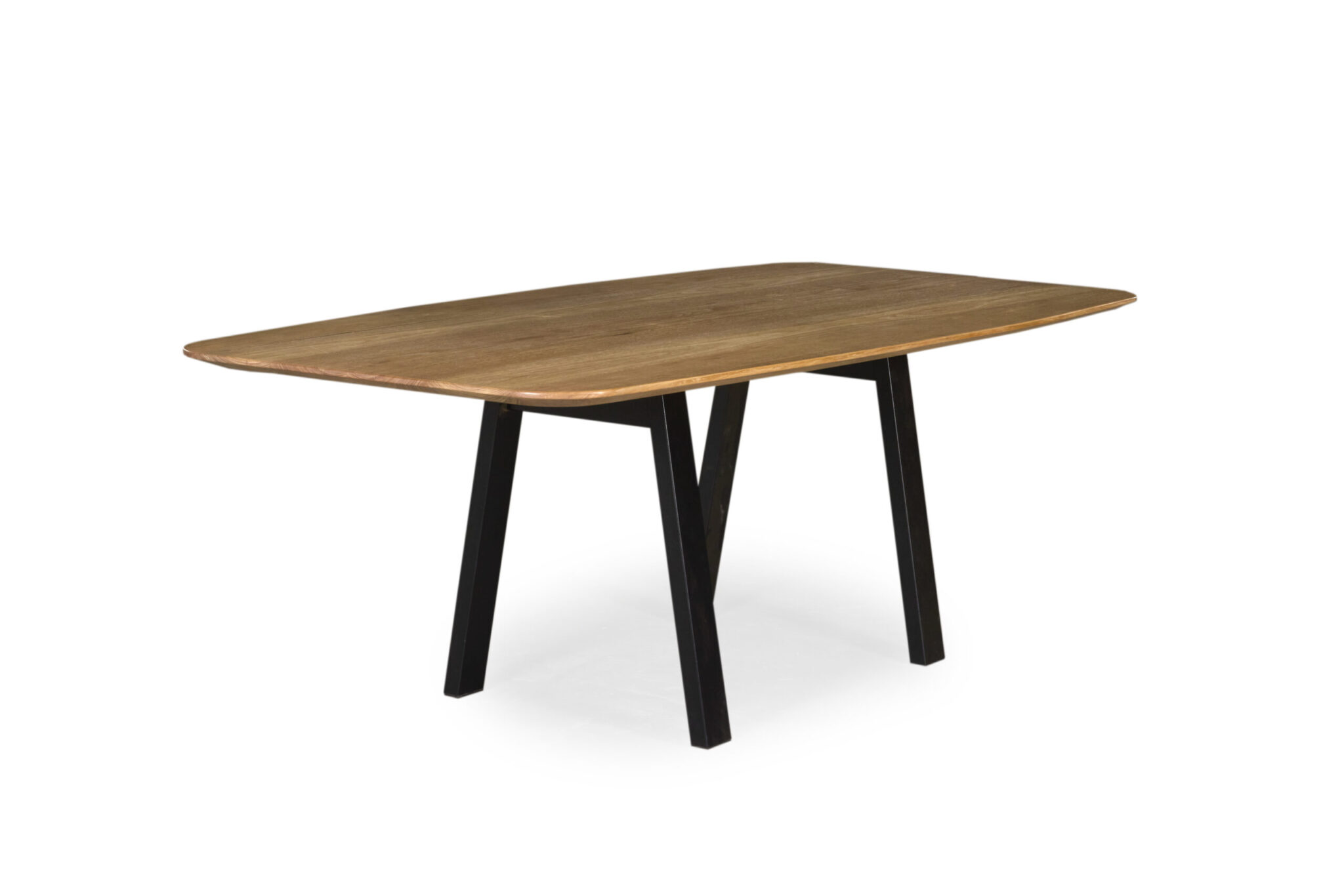 Balwyn Dining Table Crafted from Victorian Ash timber with Kooyong Black Steel base