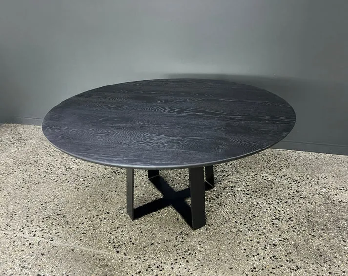 Cottesloe Round Dining Table - A stylish centerpiece by Arranmore Furniture, showcasing an Undercut Convex 25mm edge. Perfect for modern dining spaces seeking contemporary sophistication.