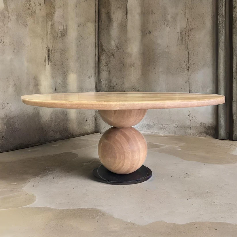 Redcliffe Round Dining Table made in Solid Timber and Marble Table top