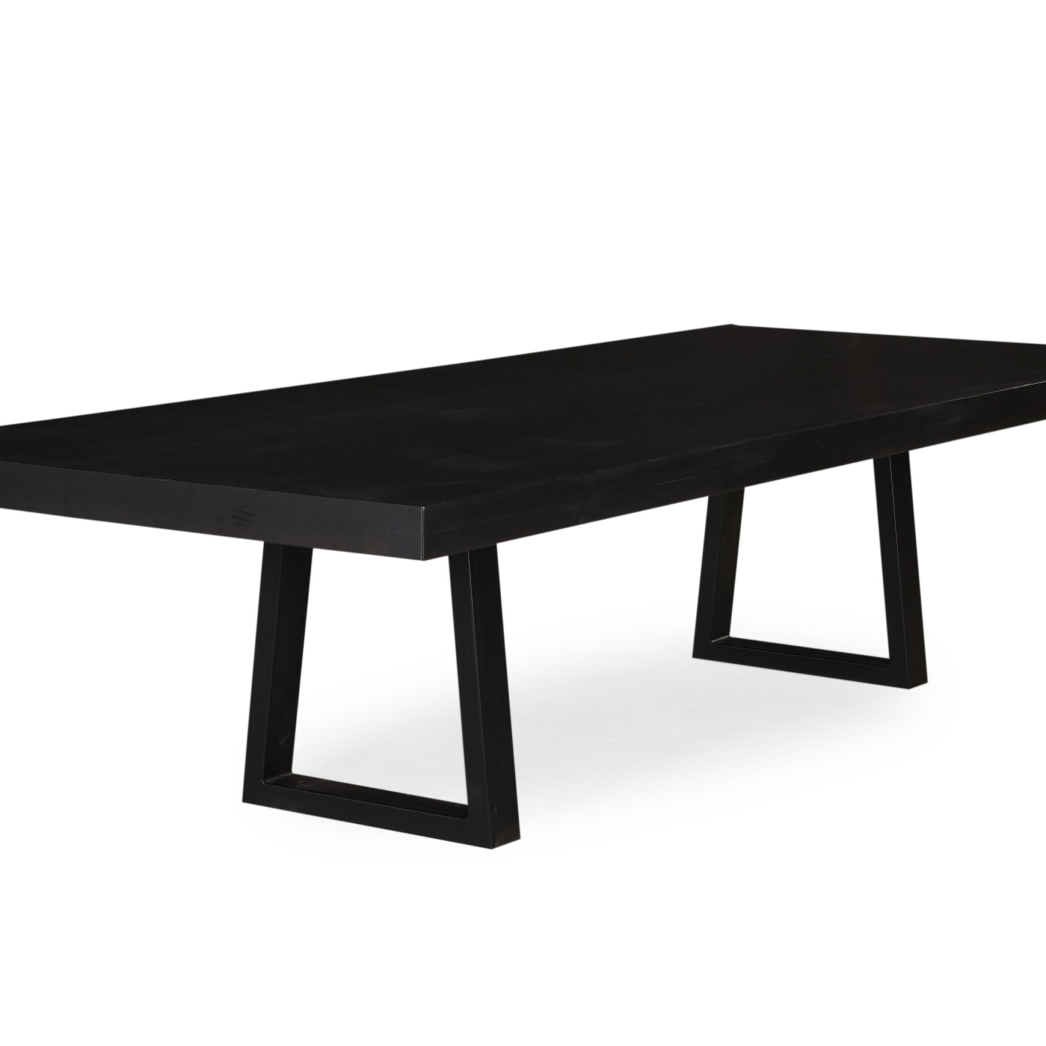 Canterbury Dining Table - American Oak with Brushed Black Finish and Steel Legs
