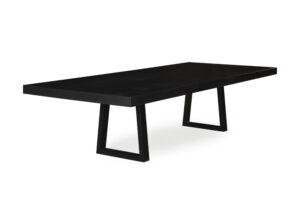 Canterbury Dining Table American Oak with Brushed Black Finish and Steel Legs