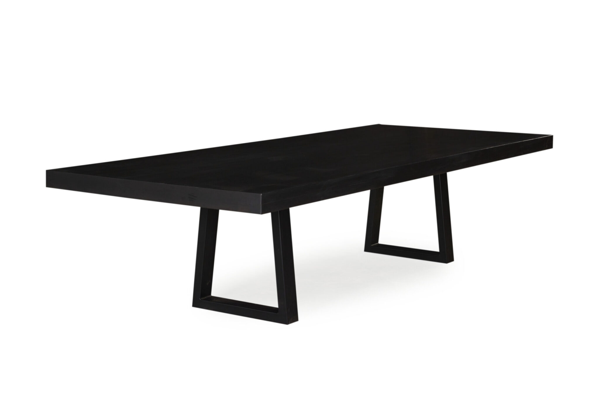 Canterbury Dining Table American Oak with Brushed Black Finish and Steel Legs