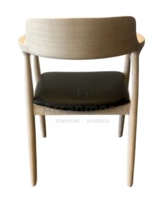 Modern Akita Dining Chair in White and Black Ash finishes, crafted from solid timber.
