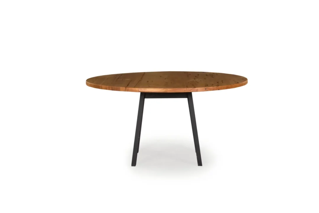 Kooyong Round Timber Dining Table - A stylish and versatile centerpiece by Arranmore Furniture, featuring a round Timber tabletop and sturdy base. Perfect for modern dining spaces seeking timeless elegance.