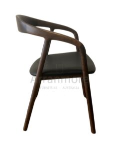Milano Chair with Padded Seat in Walnut, White Ash, Black Ash, or Victorian Ash timber options. Customizable seat color. Contact us for details.